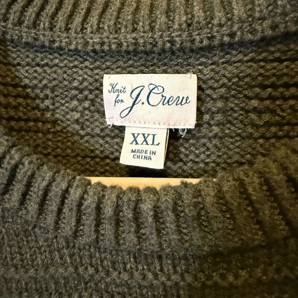 100% cotton J Crew Mens Olive Green Sweater